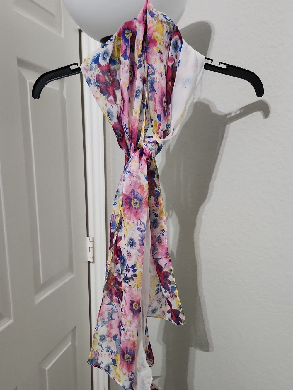 Remington Colorful Floral Sheer Scarf - Pink, Yellow & Blue - NWT